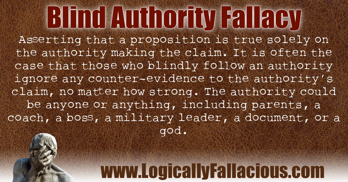 Blind Authority Fallacy illustration