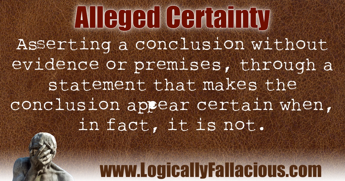 Alleged Certainty illustration